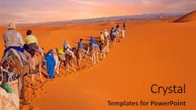  Presentation with camel caravan - PPT layouts with camel caravan going background and a gold colored foreground