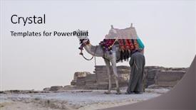  Presentation with egypt pyramid - Cool new theme with camel owner waiting for customers backdrop and a  colored foreground