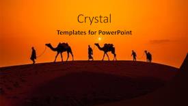  Presentation with drivers - Beautiful theme featuring cameleers-camel-drivers-at-sunset backdrop and a gray colored foreground
