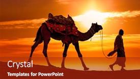  Presentation with drivers - Cool new slides with cameleers-camel-drivers-at-sunset backdrop and a crimson colored foreground