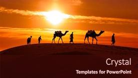  Presentation with drivers - Slide deck consisting of cameleers-camel-drivers-at-sunset background and a wine colored foreground