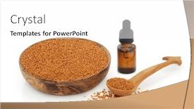  Presentation with cardiovascular - Presentation design featuring camelina-seed-health-food-high background and a white colored foreground