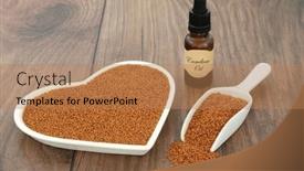  Presentation with fatty acids - Presentation design with camelina-seed-health-food background and a coral colored foreground