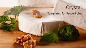  Presentation with cutting board - PPT theme enhanced with camembert-and-brie-cheese background and a lemonade colored foreground