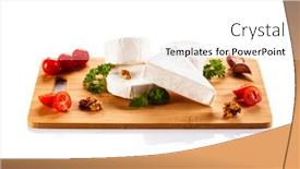  Presentation with cutting board - Beautiful PPT theme featuring camembert-and-brie-cheese backdrop and a white colored foreground
