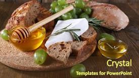  Presentation with cutting board - Amazing presentation design having camembert cheese bread honey backdrop and a tawny brown colored foreground