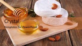  Presentation with camembert - Colorful PPT theme enhanced with camembert cheese honey in glass backdrop and a  colored foreground