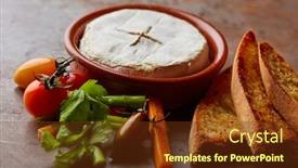  Presentation with camembert - Beautiful theme featuring camembert cheese in pot backdrop and a tawny brown colored foreground