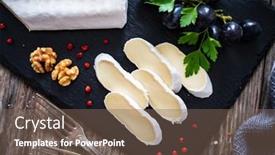  Presentation with camembert - PPT layouts having camembert-cheese-with-grapes background and a violet colored foreground