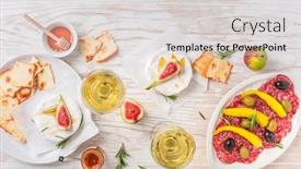  Presentation with camembert - Colorful slide set enhanced with camembert-with-honey-fig backdrop and a light gray colored foreground