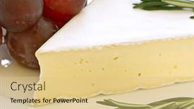  Presentation with camembert - Audience pleasing presentation theme consisting of camembert-with-red-grapes backdrop and a lemonade colored foreground