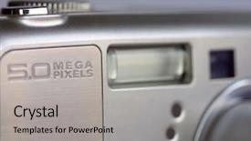  Presentation with digital blockchain - PPT theme consisting of camera - focused on the mega background and a  colored foreground