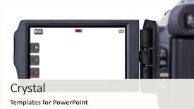  Presentation with blank - Audience pleasing slides consisting of digital camera - hand held camcorder's blank lcd backdrop and a white colored foreground