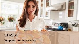  Presentation with millennial - Beautiful slides featuring camera after a baking disaster backdrop and a coral colored foreground