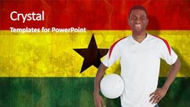  Presentation with ghana flag - Colorful presentation design enhanced with camera against ghana flag backdrop and a crimson colored foreground