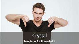  Presentation with black man - Slide deck enhanced with camera and showing thumbs down background and a dark gray colored foreground