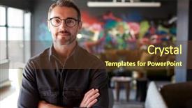  Presentation with aged - Presentation design consisting of camera arms crossed waist background and a tawny brown colored foreground