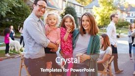  Presentation with block party - Cool new theme with camera at a block backdrop and a tawny brown colored foreground