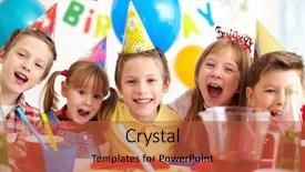  Presentation with birthday kids - Amazing presentation design having camera at birthday party backdrop and a red colored foreground