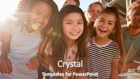  Presentation with elementary - PPT theme consisting of camera at break time background and a tawny brown colored foreground