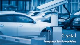 Presentation with parking lot - Slide deck consisting of camera at parking lot blue background and a teal colored foreground