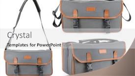  Presentation with bag - Presentation theme with camera-bag-isolated-on-white background and a  colored foreground