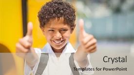  Presentation with school transportation - Slides enhanced with camera by the school background and a soft green colored foreground