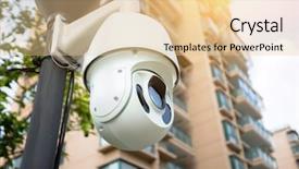  Presentation with cctv camera - Colorful presentation theme enhanced with camera cctv backdrop and a lemonade colored foreground