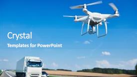  Presentation with controls - Slide deck having camera controls highway road background and a teal colored foreground