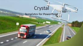  Presentation with controls - Beautiful presentation theme featuring camera controls highway road backdrop and a light blue colored foreground