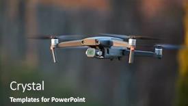  Presentation with camera drone - Audience pleasing slide set consisting of camera-drone-in-flight-closeup backdrop and a dark gray colored foreground