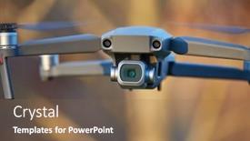  Presentation with camera drone - Slides with camera-drone-in-flight-closeup background and a violet colored foreground