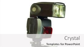  Presentation with flash - Amazing slides having camera-flash-isolated-on-white backdrop and a white colored foreground