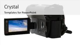  Presentation with video background - Beautiful PPT layouts featuring camera gently isolated without shadow backdrop and a  colored foreground