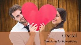  Presentation with heart - Amazing theme having camera holding a heart backdrop and a coral colored foreground