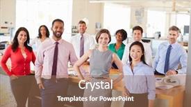  Presentation with cctv camera security system business - Slide deck having camera in an open plan background and a coral colored foreground