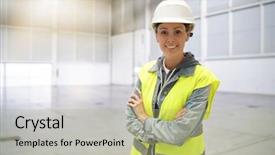  Presentation with smiling kids at summer camp - Slides featuring camera in empty warehouse background and a mint green colored foreground