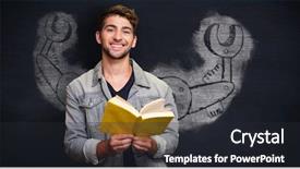  Presentation with smiling kids at summer camp - Slide deck enhanced with camera in library against black background and a  colored foreground