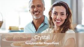  Presentation with bakery - Presentation theme consisting of camera in the bakery story background and a coral colored foreground