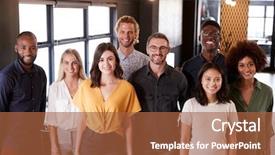  Presentation with creative - Presentation design enhanced with camera in their office elevate background and a red colored foreground