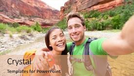  Presentation with travel friends - Colorful PPT theme enhanced with luxury - magical christmas night beautiful woman backdrop and a tawny brown colored foreground