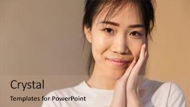  Presentation with basic - Presentation design consisting of camera isolated over beige background and a  colored foreground