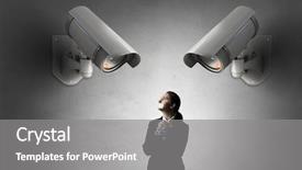  Presentation with eye - Presentation theme with camera-keep-an-eye background and a gray colored foreground