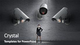  Presentation with eye - Theme having camera-keep-an-eye background and a dark gray colored foreground