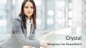  Presentation with railing - Slides featuring camera leaning on glass railing background and a sky blue colored foreground