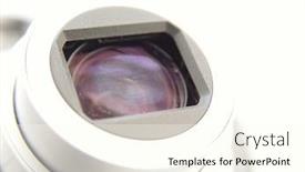  Presentation with camera - Beautiful slide deck featuring camera-len-overexposed-on-white backdrop and a cream colored foreground