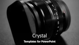  Presentation with lens - Presentation design enhanced with camera-lens-details-of-aperture background and a black colored foreground