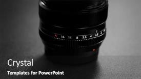  Presentation with lens - Presentation design having camera-lens-details-of-aperture background and a black colored foreground