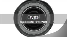  Presentation with lens - Amazing PPT layouts having camera lens isolated on white background backdrop and a dark gray colored foreground
