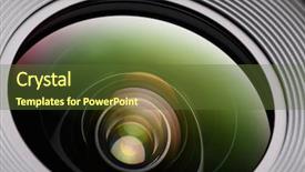  Presentation with lens - Presentation theme enhanced with close up photographing - camera lens background and a tawny brown colored foreground